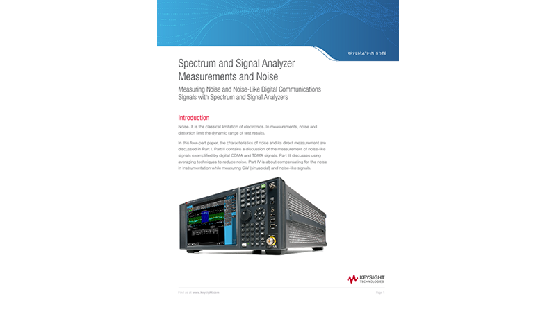 Spectrum and Signal Analyzer Measurements and Noise