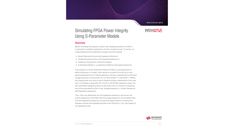 Simulating FPGA Power Integrity Using S-Parameter Models