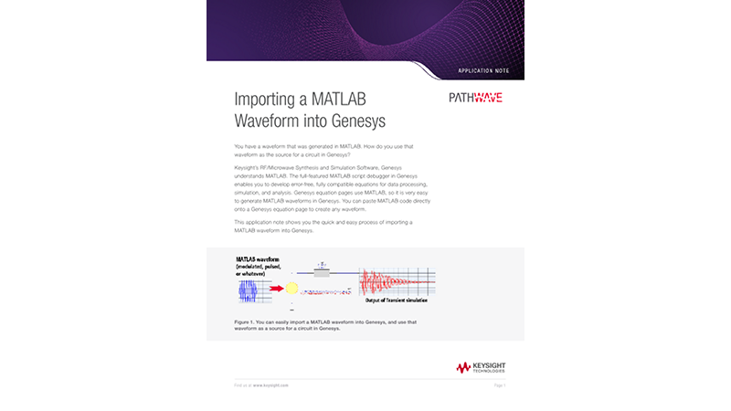 Importing a MATLAB Waveform into Genesys