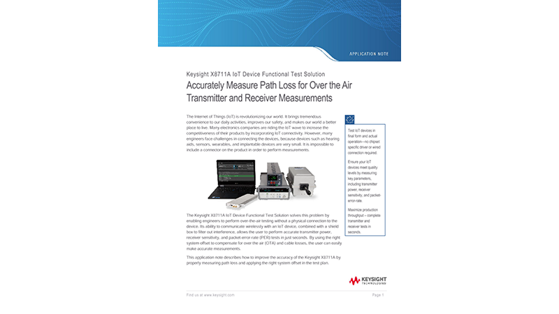 Accurately measure path loss for over the air transmitter and receiver measurements 