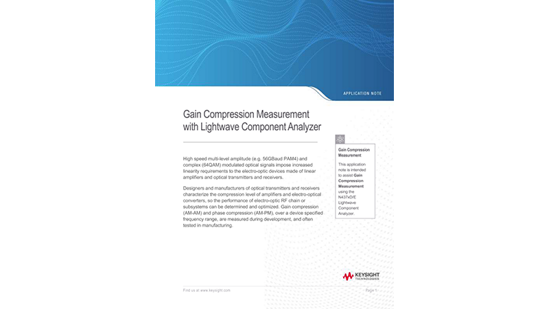 Gain Compression Measurement with Lightwave Component Analyzer