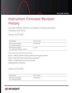 FieldFox Firmware Release Notes (N99xxA and N99xxB)