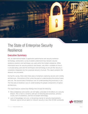 The State Of Enterprise Security Resilience Keysight