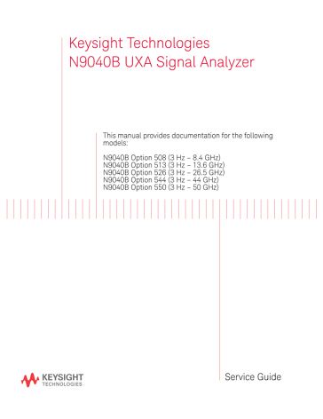 N9040B UXA Signal Analyzer Service Guide | Keysight