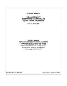 60501B/60502B Electronic Load Modules Service Manual
