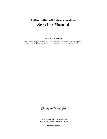 E5100A/E5100B Service Manual | Keysight