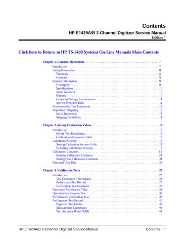 HP E1429A/B 2-Channel Digitizer Servcie Manual | Keysight