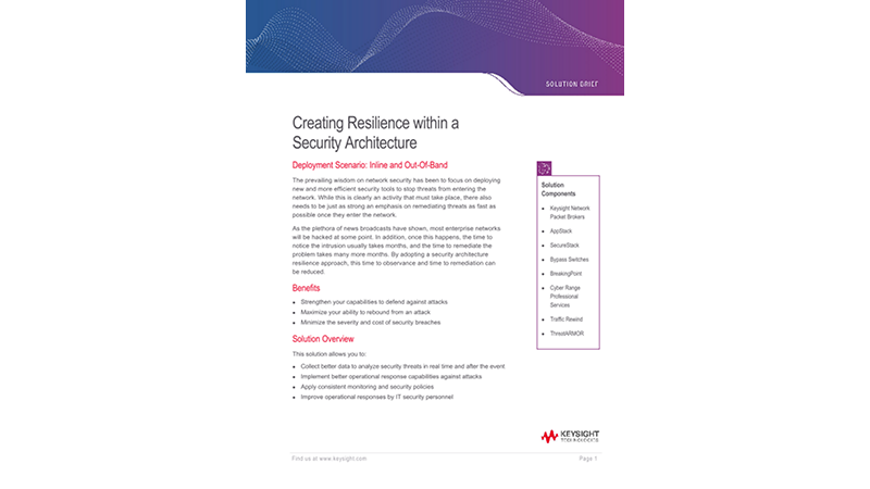 Creating Resilience Within A Security Architecture