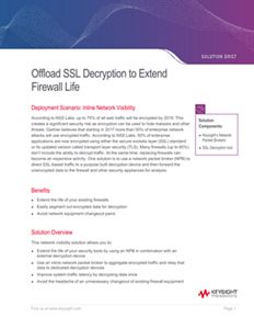 Offload SSL Decryption to Extend Firewall Life