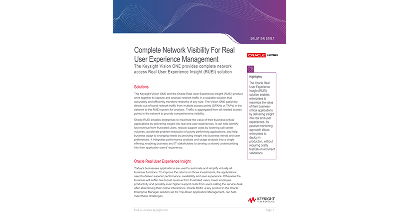 Complete Network Visibility For Real User Experience Management