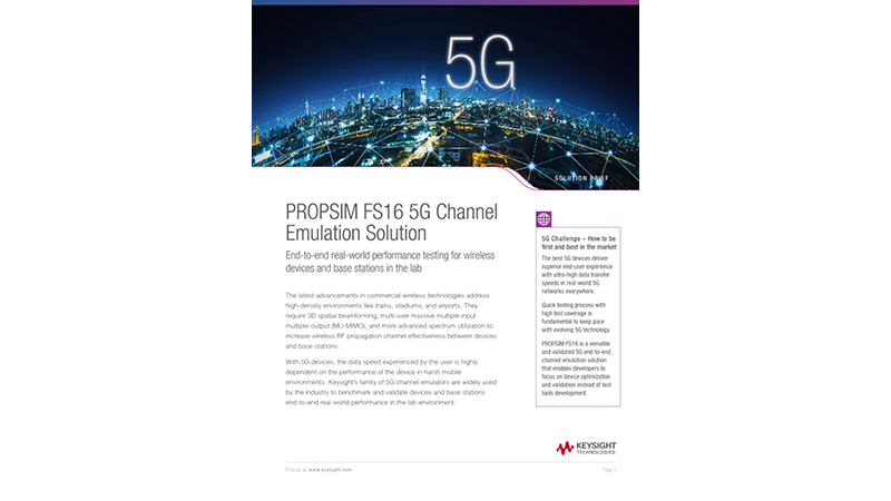 PROPSIM FS16 5G Channel Emulation Solution