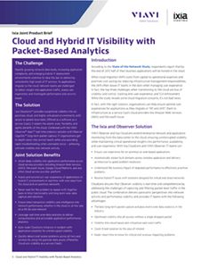 Viavi Ixia Hybrid Cloud Solution Brief | Keysight