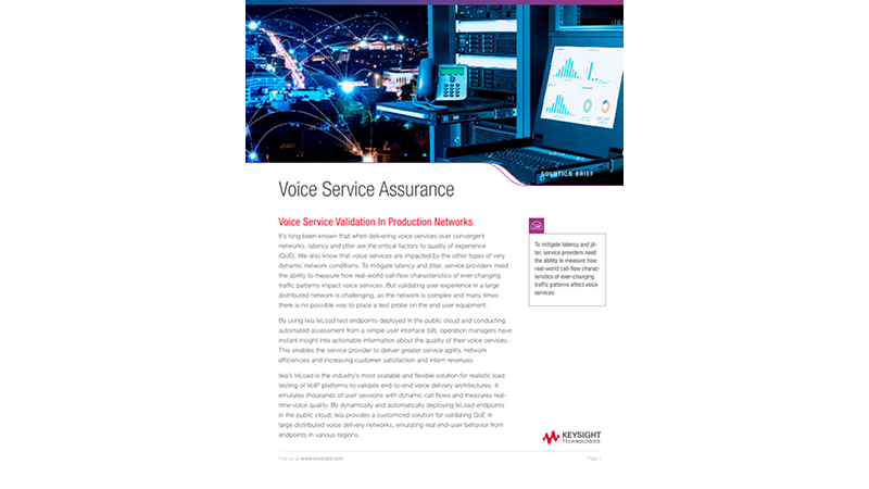 Voice Service Assurance