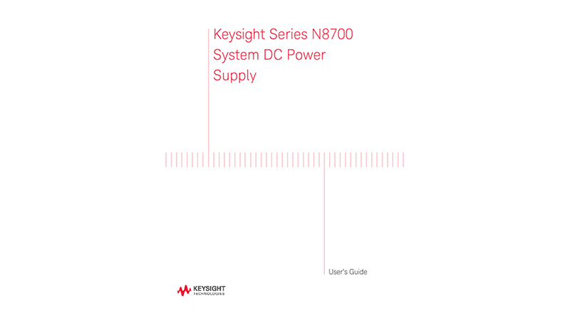 Keysight Series N8700 User's Guide