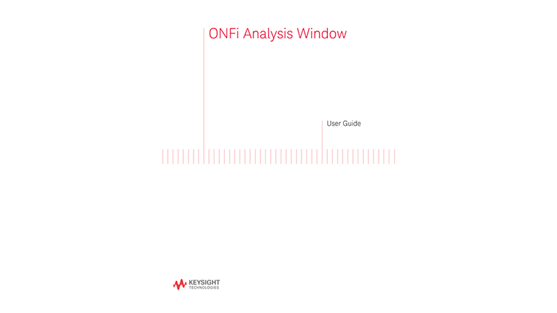 ONFi Analysis Window User Guide