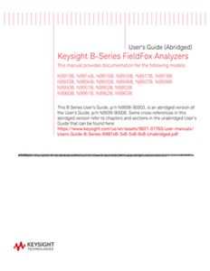 User S Guide B Series N991xb 2xb 3xb 5xb 6xb Abridged Keysight