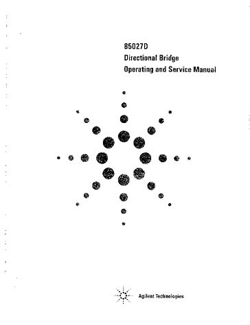 85027D Directional Bridge Operating and Service Manual | Keysight