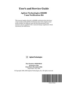 85029B 7mm Verification Kit Operating and Service Manual | Keysight