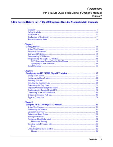 HP E1330B Quad 8-Bit Digital I/O User's Manual | Keysight