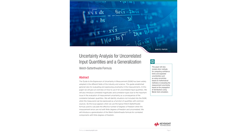 Uncertainty Analysis for Uncorrelated Input Quantities and a Generalization Welch-Satterthwaite Formula 