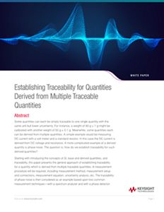 Establishing Traceability for Quantities Derived from Multiple Traceable Quantities 
