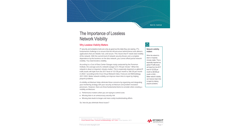The Importance of Lossless Network Visibility
