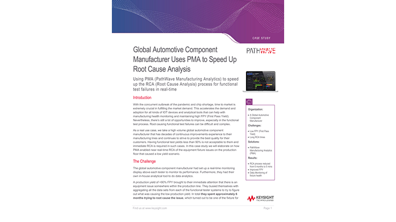 Global Automotive Component Manufacturer Uses PMA to Speed Up Root Cause Analysis