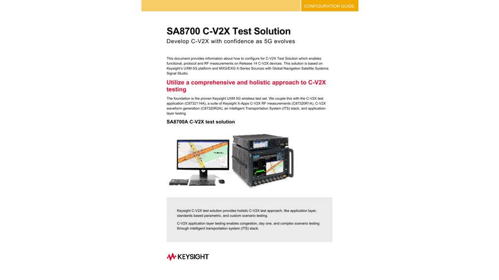 Sa8700 C V2x Test Solution Develop C V2x With Confidence As 5g Evolves