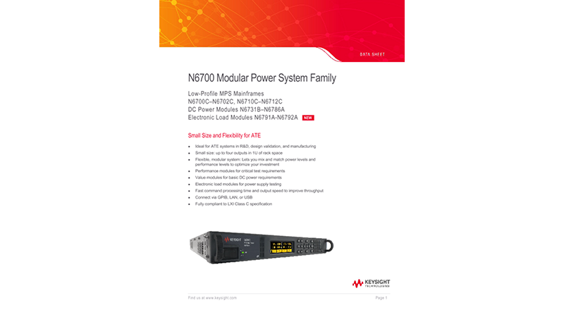 N6700 Modular Power System Family