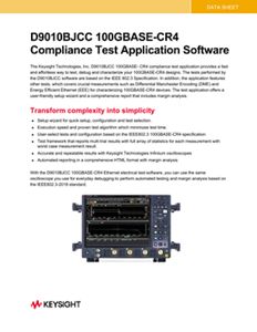 D9010bjcc 100gbase Cr4 Compliance Test Application Software Keysight