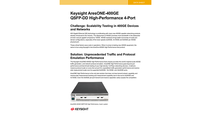 AresONE-400GE QSFP-DD High-Performance 4-Port Test System