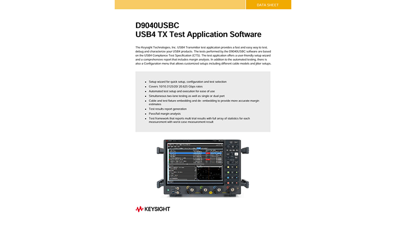 D9040USBC USB4 TX Test Application Software