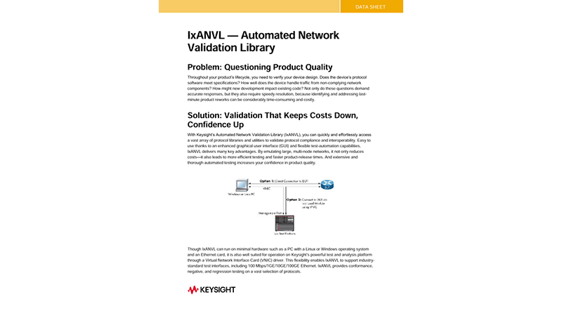 IxANVL—Automated Network Validation Library