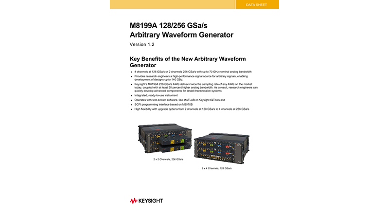 M8199A 128/256 GSa/s Arbitrary Waveform Generator