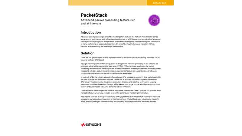 PacketStack Advanced Packet Processing