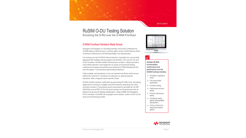 RuSIM - O-DU Testing Solution - Emulating the O-RU over the O-RAN Fronthaul