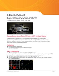 E4727B Advanced Low-Frequency Noise Analyzer | Keysight