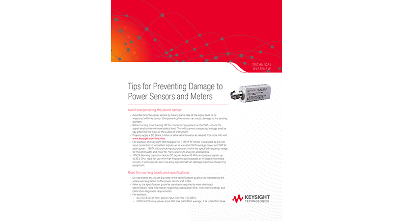 Tips for Preventing Damage to Power Sensors and Meters 
