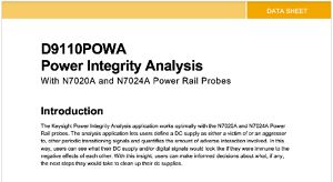 Power Integrity Analysis With N7020A and N7024A Power Rail Probes