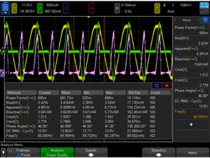 Power Analysis Software Package on Keysight InfiniiVision 3000G X-Series Oscilloscope