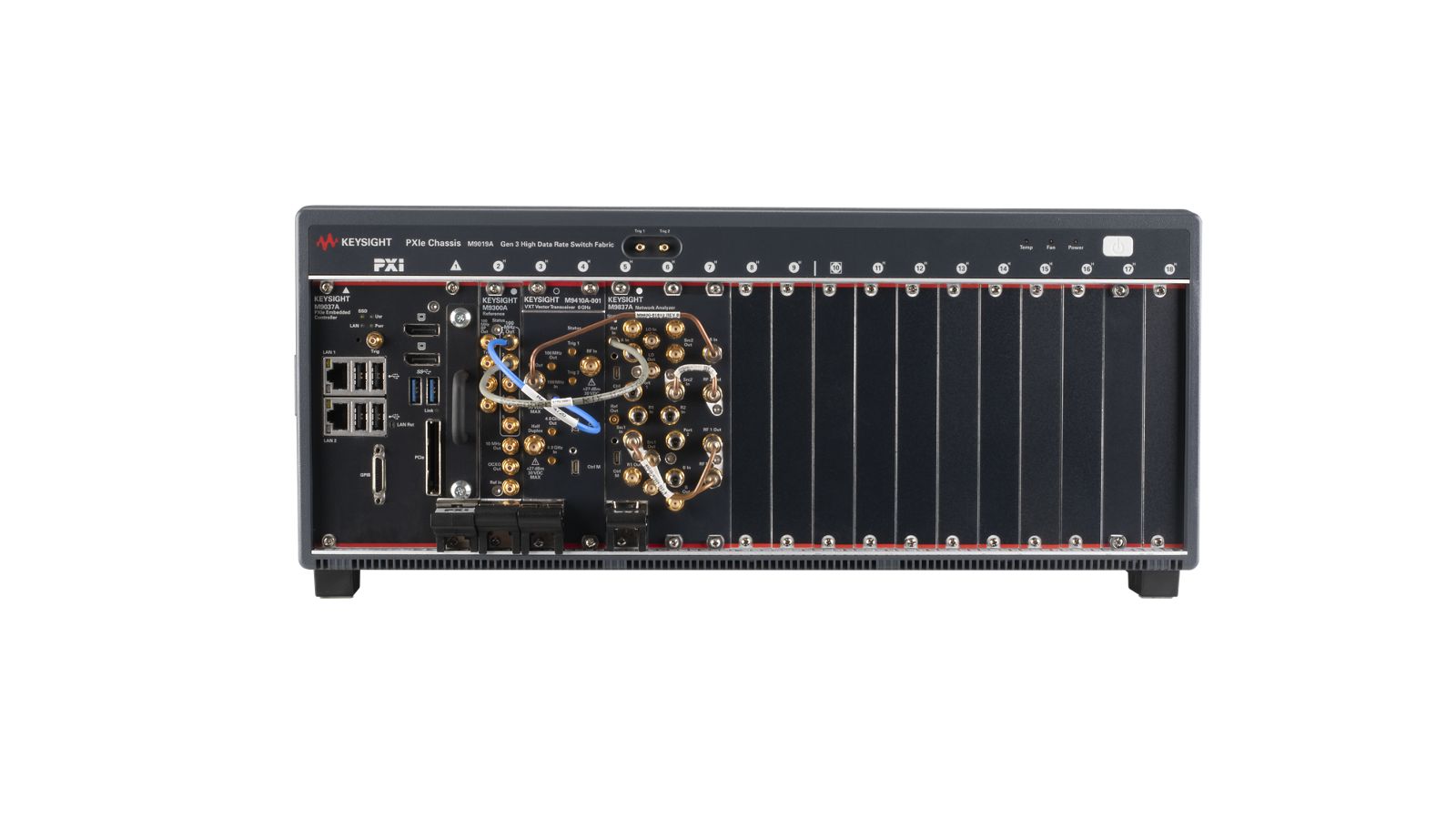 PXIe vector network analyzer, 10 MHz to 44 GHz Keysight Premium Used M9837A-271 - Stock Image 4