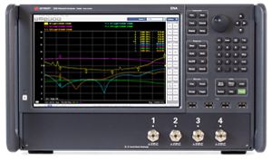 E5080B ENA network analyzer showing noise figure application software