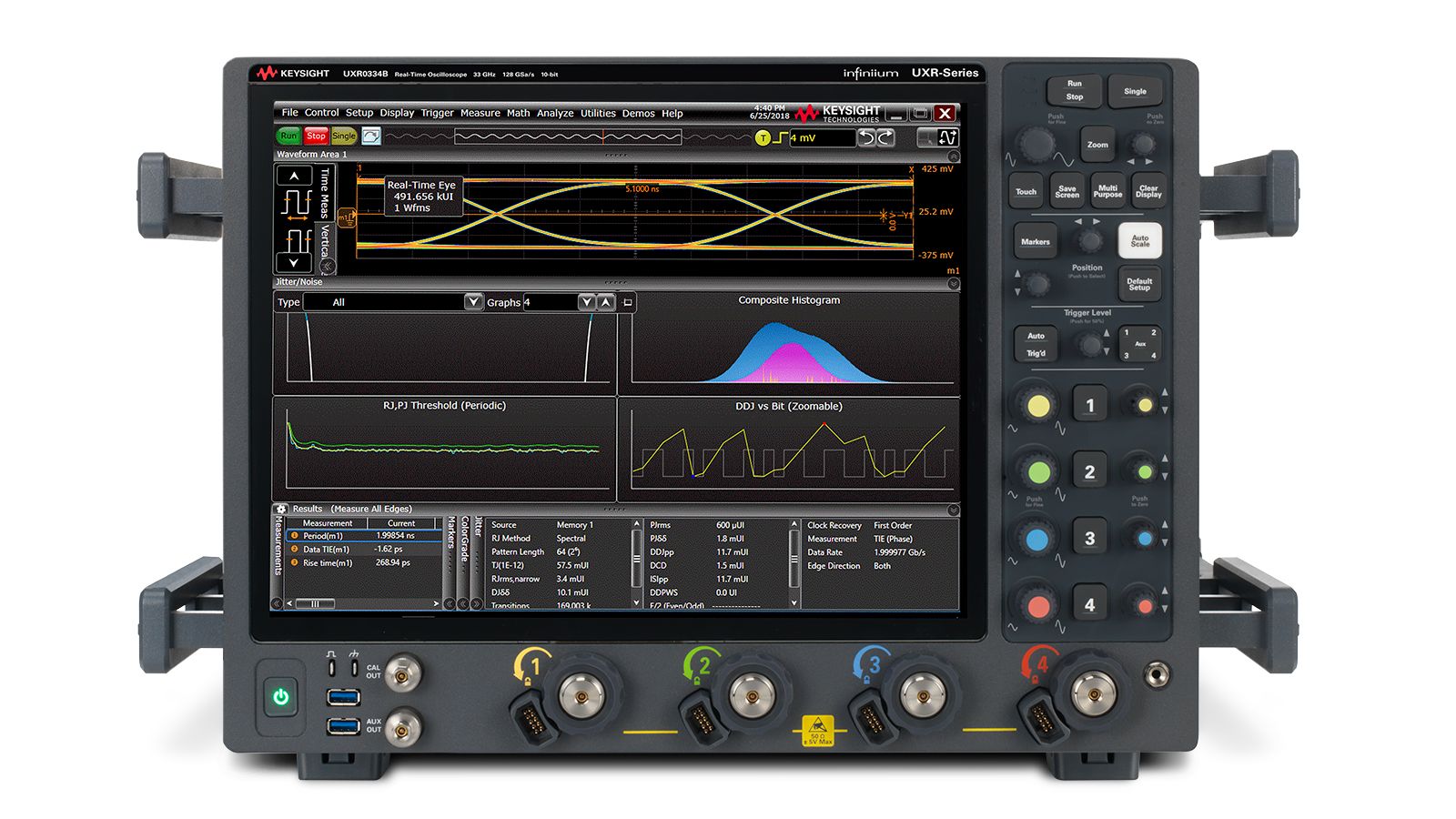 Infiniium UXR Real-Time Oscilloscope / 33 GHz / 128 GSa/s / 4 Channels Keysight Premium Used UXR0334B - Stock Image 1