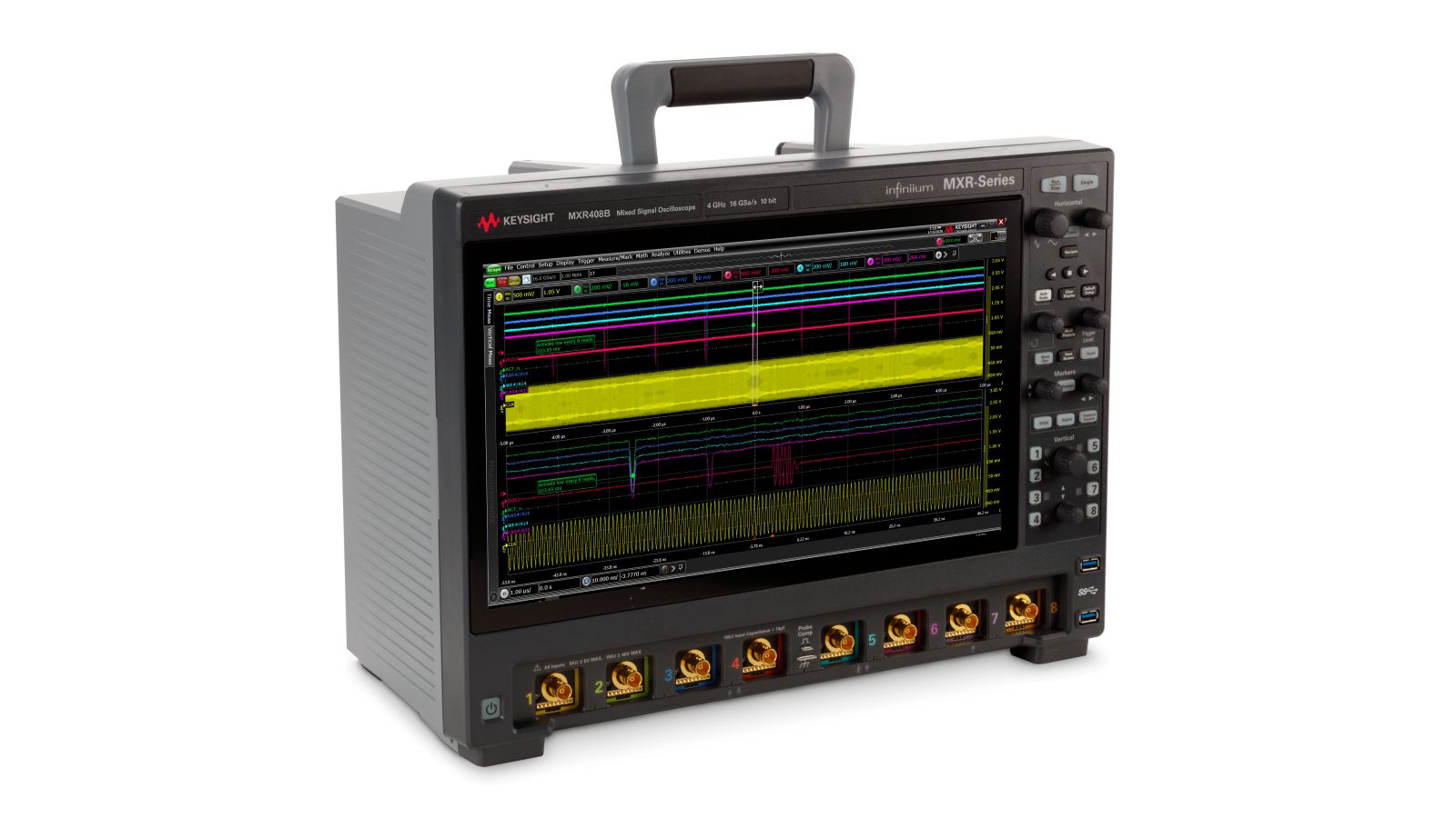 Infiniium MXR-Series Real-Time Oscilloscope, 4 GHz, 16 GSa/s, 8 Ch Keysight Premium Used MXR408B - Stock Image 3