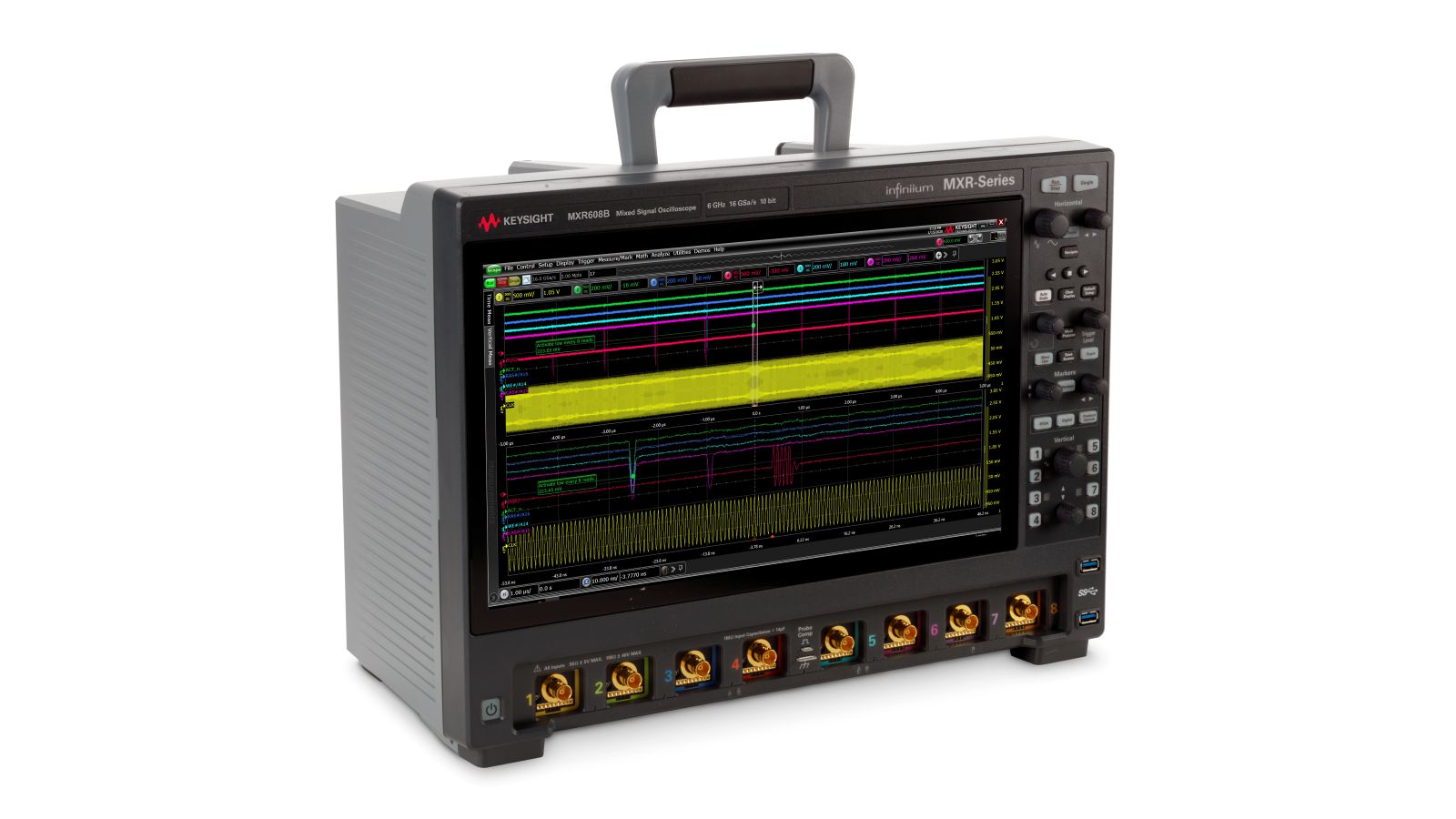 Infiniium MXR-Series Real-Time Oscilloscope, 6 GHz, 16 GSa/s, 8 Ch Keysight Premium Used MXR608B - Stock Image 3